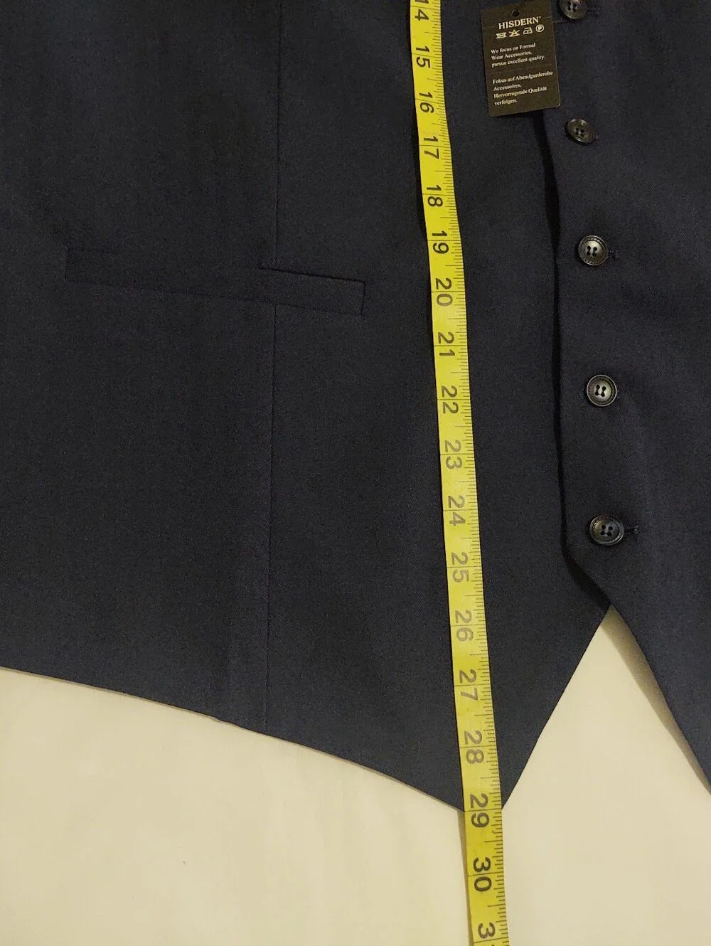 Hisdern Men's Navy Dress Vest - Classic Formal Waistcoat 3XL NWT